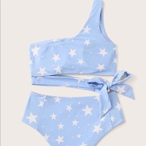 SHEIN bikini blue and white stars